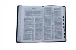 KJV, Thinline Reference Bible, Bonded Leather, Black, Indexed, Red -Books-Bible 100 0183 4