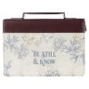 BC: Medium Be Still And Know Neutral Florals Faux Leather -Books-Bible 124 0046 0