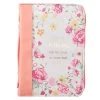BC: He Works All Things For Good Peach Floral Faux Leather Medium -Books-Bible 124 0237 0