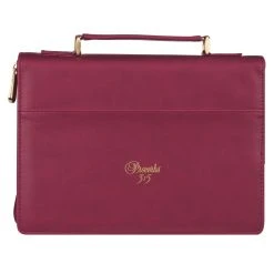 BC: Trust In The LORD Floral Pomegranate Red Faux Leather Large -Books-Bible 124 0325 1