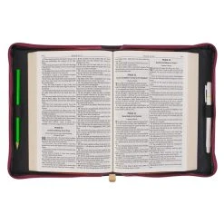 BC: Trust In The LORD Floral Pomegranate Red Faux Leather Large -Books-Bible 124 0325 2
