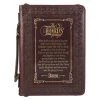 BC: The LORD’s Prayer Walnut And Burgundy Faux Leather Large -Books-Bible 124 0332 0