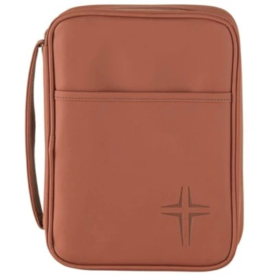 BC: Caramel Brown Cross Large Vinyl Bible Cover With Handle 3 BC: Caramel Brown Cross Large Vinyl Bible Cover With Handle