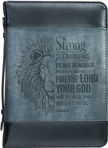 BC: Faux Leather Be Strong Joshua 1:9 Extra Large