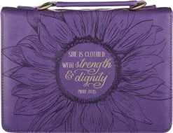 BC: She Is Clothed Proverbs 31:25 Large Purple