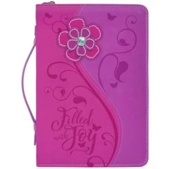 BC: Filled With Joy Psalm Daisy Floral Hot Pink X-Large Faux Leather