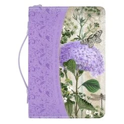 BC: Faith Hope Love Purple Hydrangea Floral Faux Leather Large