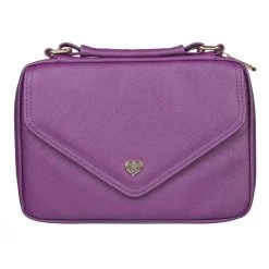 BC: Purple Faux Leather Fashion W/Decorative Flap Large & Metal Heart Badge