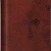 ESV Compact Bible-Walnut Weathered Cross Design TruTone -Books-Bible 204 0067 0