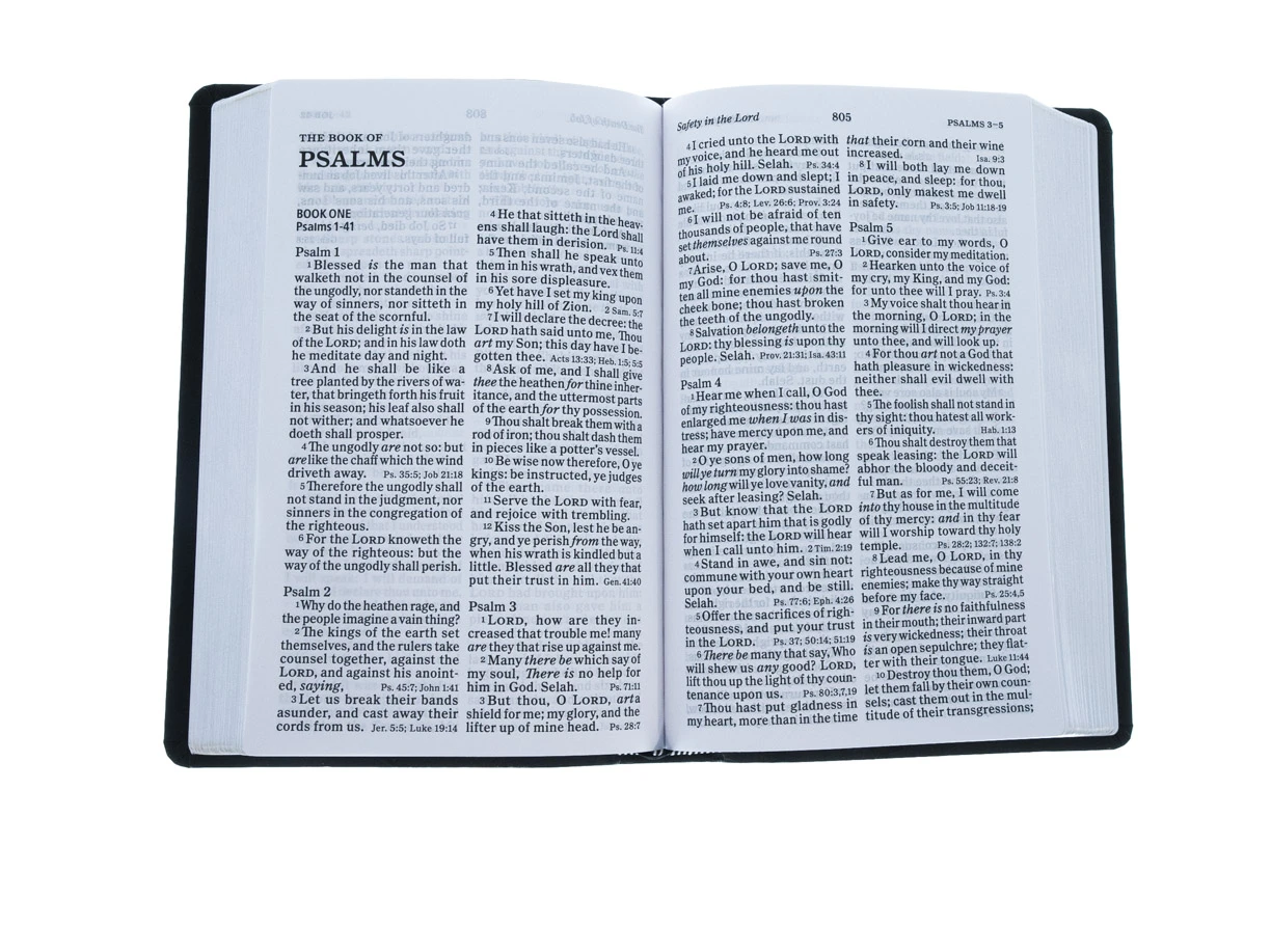 KJV Large Print Personal Size Reference Bible, Charcoal Leathertouch 6 KJV Large Print Personal Size Reference Bible, Charcoal Leathertouch - Image 4