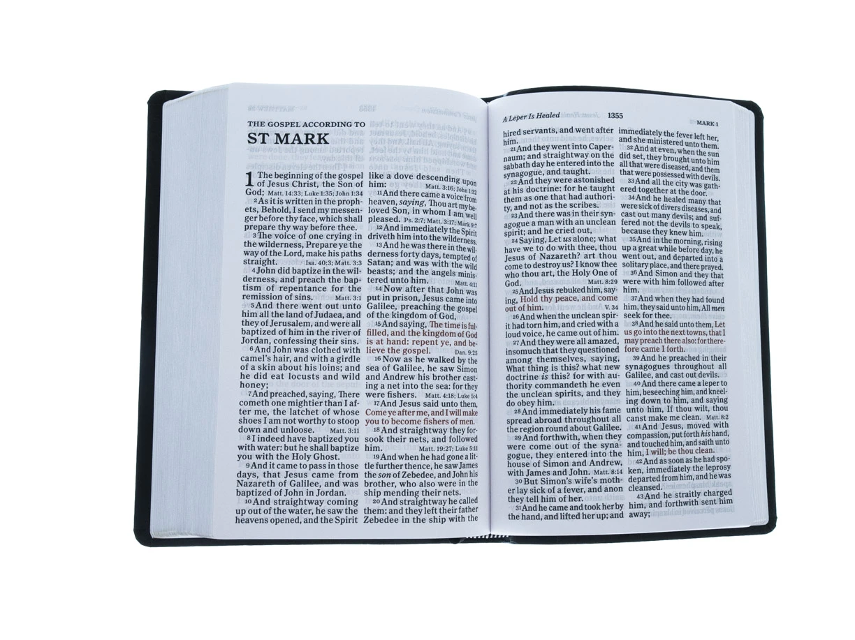 KJV Large Print Personal Size Reference Bible, Charcoal Leathertouch 7 KJV Large Print Personal Size Reference Bible, Charcoal Leathertouch - Image 5