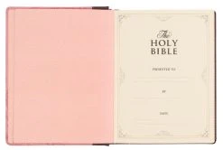 KJV Notetaking Bible Twotone Pink/Brown Floral Faux Leathe -Books-Bible 206 0841 3
