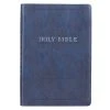 KJV Blue Faux Leather Large Print Thinline Bible With Thumb Index -Books-Bible 206 0858 0