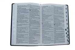 KJV Blue Faux Leather Large Print Thinline Bible With Thumb Index -Books-Bible 206 0858 3