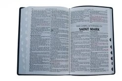 KJV Blue Faux Leather Large Print Thinline Bible With Thumb Index -Books-Bible 206 0858 4