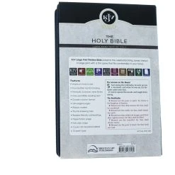 KJV Blue Faux Leather Large Print Thinline Bible With Thumb Index -Books-Bible 206 0858 5