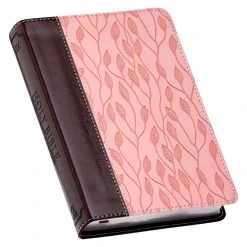 KJV Burgundy And Pink Faux Leather Compact Bible -Books-Bible 206 0990 1