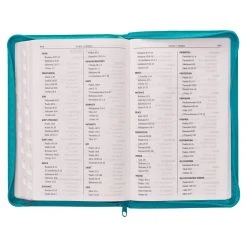KJV Turquoise Faux Leather Deluxe Gift Bible W/ Thumb Index 13 KJV Turquoise Faux Leather Deluxe Gift Bible W/ Thumb Index -Books-Bible 206 0991 5