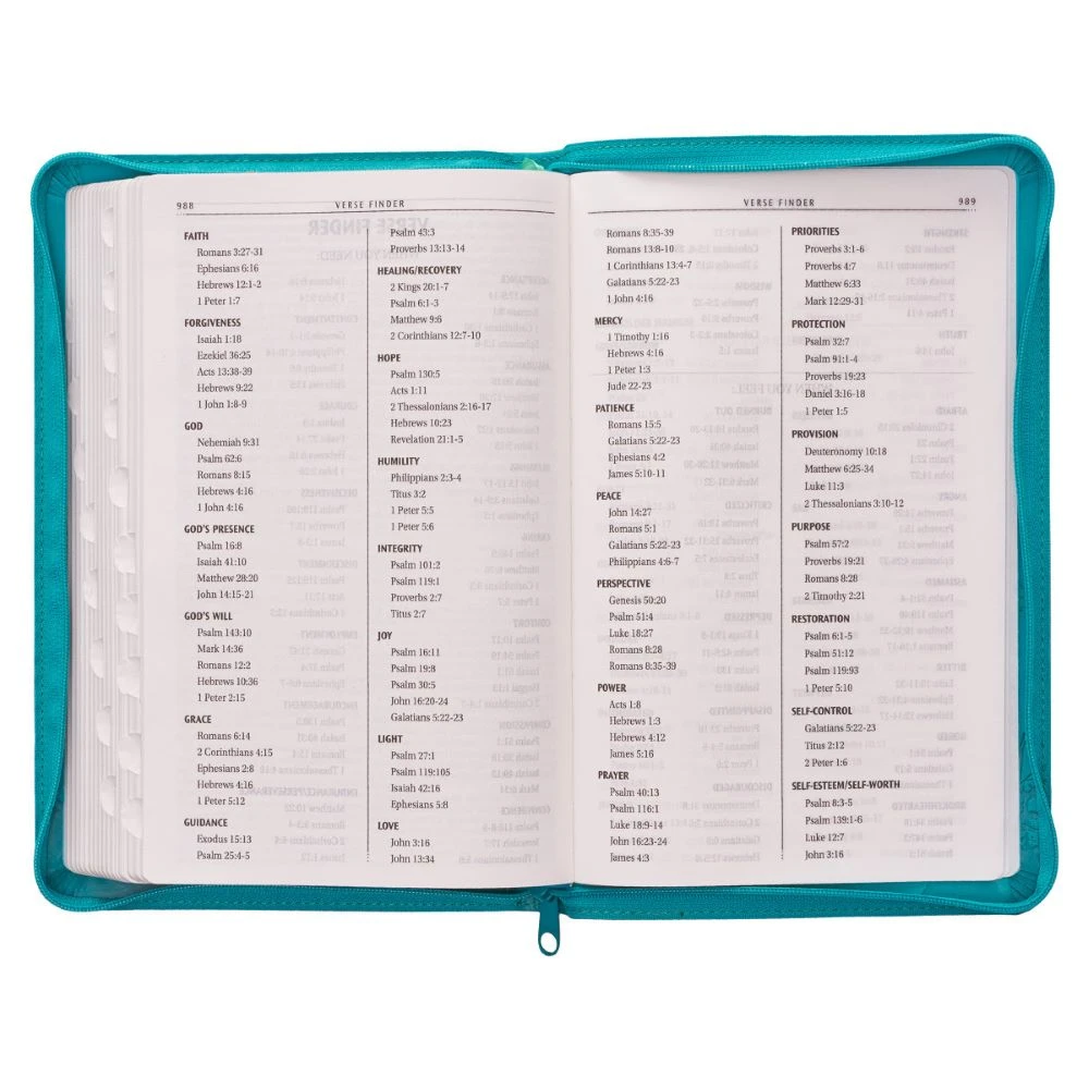 KJV Turquoise Faux Leather Deluxe Gift Bible W/ Thumb Index 8 KJV Turquoise Faux Leather Deluxe Gift Bible W/ Thumb Index - Image 6