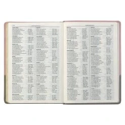 KJV Pink And Gray Faux Leather Super Giant Print Full-size Bible W/ Thumb Index -Books-Bible 206 0992 4