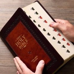 Burgundy And Toffee Black Faux Leather Study Bible – Thumb Index -Books-Bible 206 1008 4