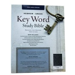 KJV Hebrew-Greek Key Word Study Bible, Genuine Leather, Black Indexed -Books-Bible 206 1037 1