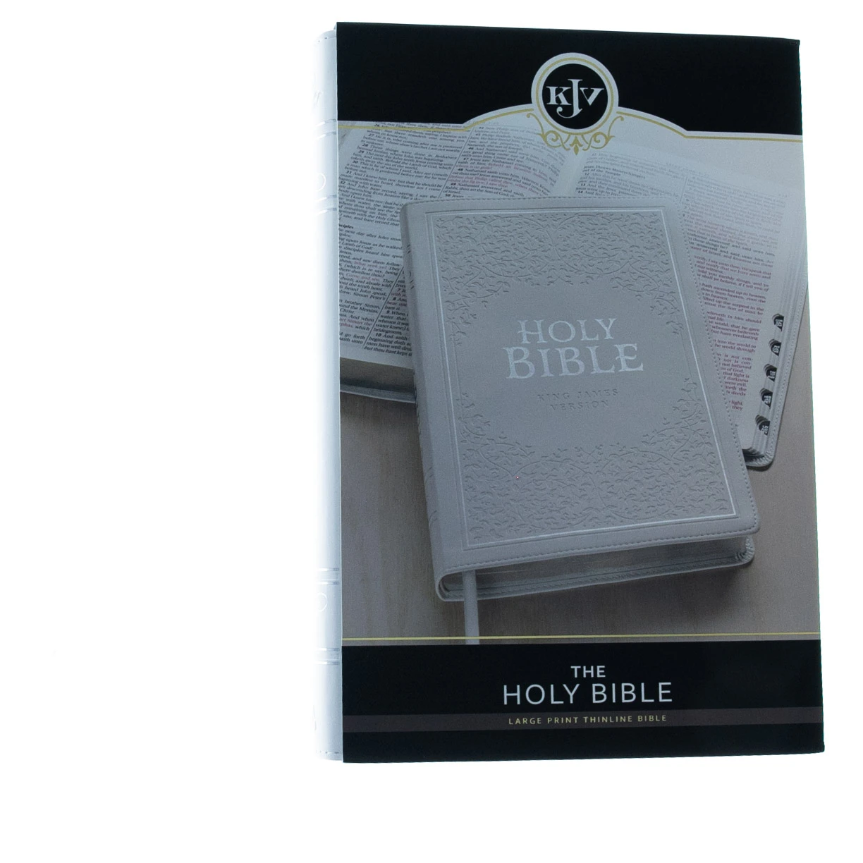 KJV Bible White Faux Leather Large Print Thinline Thumb Index 4 KJV Bible White Faux Leather Large Print Thinline Thumb Index - Image 2