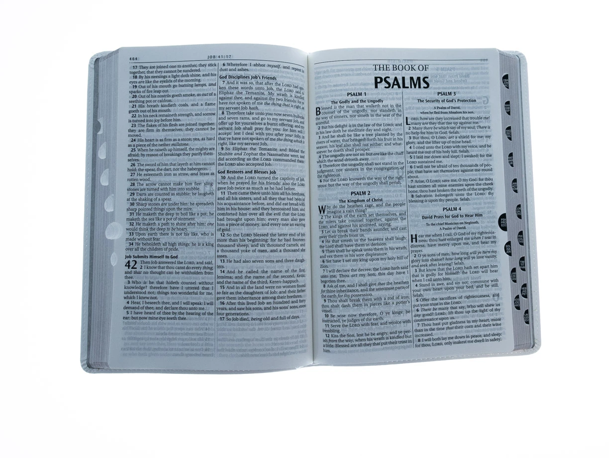 KJV Bible White Faux Leather Large Print Thinline Thumb Index 5 KJV Bible White Faux Leather Large Print Thinline Thumb Index - Image 3