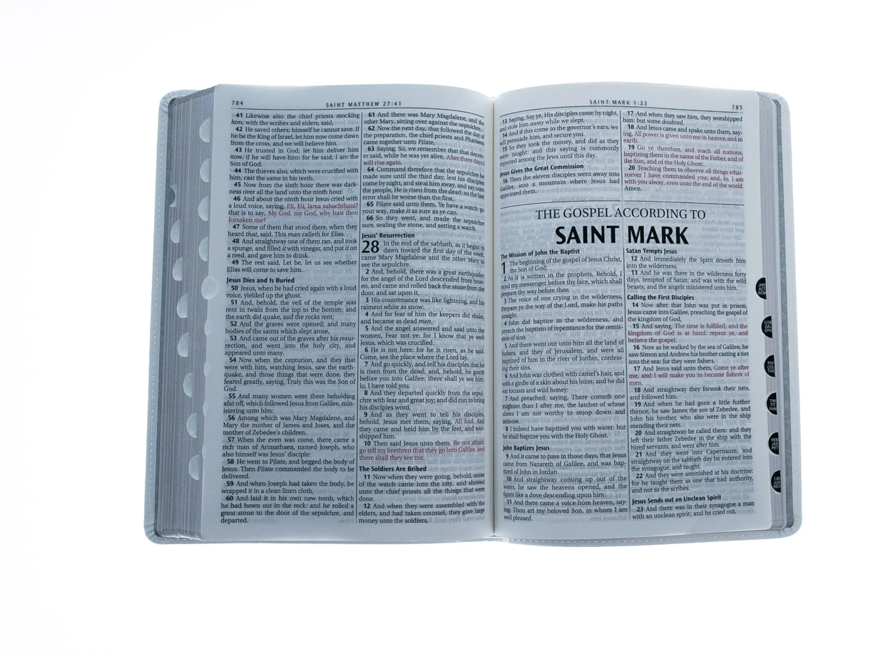 KJV Bible White Faux Leather Large Print Thinline Thumb Index 6 KJV Bible White Faux Leather Large Print Thinline Thumb Index - Image 4