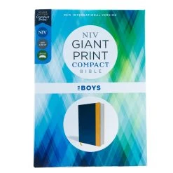 NIV Giant-Print Compact Bible For Boys, Leather-look, Blue/Yellow -Books-Bible 210 0577 1 2