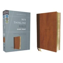 NIV , Thinline Bible, Giant Print, Leathersoft, Brown, Red Letter, Comfort Print