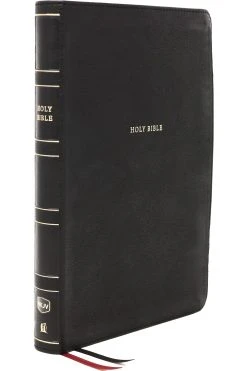 NKJV Thinline Reference Bible, Large Print, Black Leathersoft