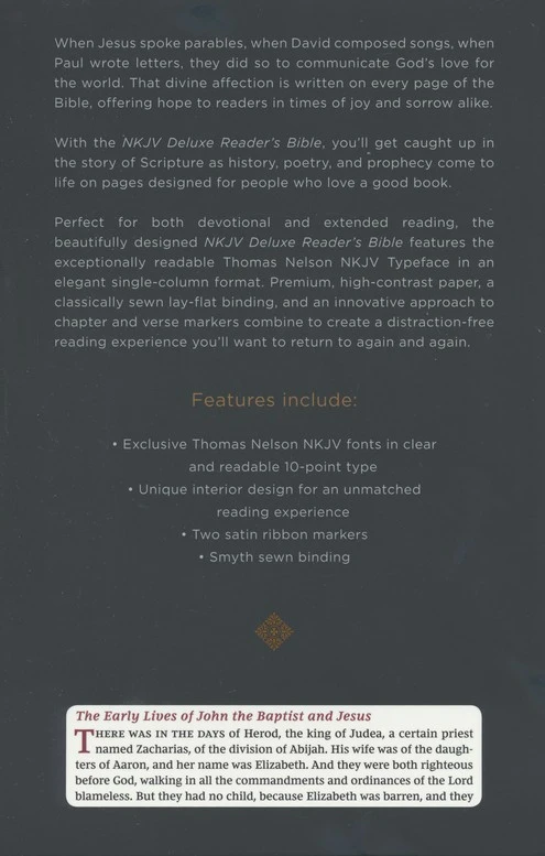 NKJV Deluxe Reader’s Bible, Imitation Leather, Black 5 NKJV Deluxe Reader’s Bible, Imitation Leather, Black - Image 4
