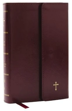 NKJV Compact Paragraph-Style Bible, Burgundy Leatherflex W/ Magnetic Flap
