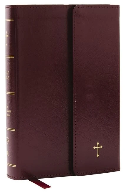 NKJV Compact Paragraph-Style Bible, Burgundy Leatherflex W/ Magnetic Flap