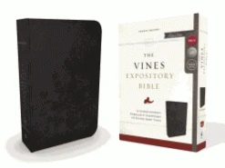 NKJV Vines Expository Bible Leathersoft, Black, Comfort Print