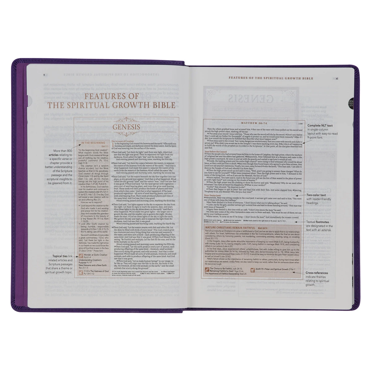 NLT Purple Faux Leather Spiritual Growth Bible 6 NLT Purple Faux Leather Spiritual Growth Bible - Image 4