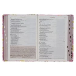 NLT Pink Floral Faux Leather Spiritual Growth Bible -Books-Bible 212 0203 4