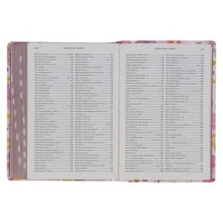 NLT Pink Floral Faux Leather Spiritual Growth Bible -Books-Bible 212 0203 5 2