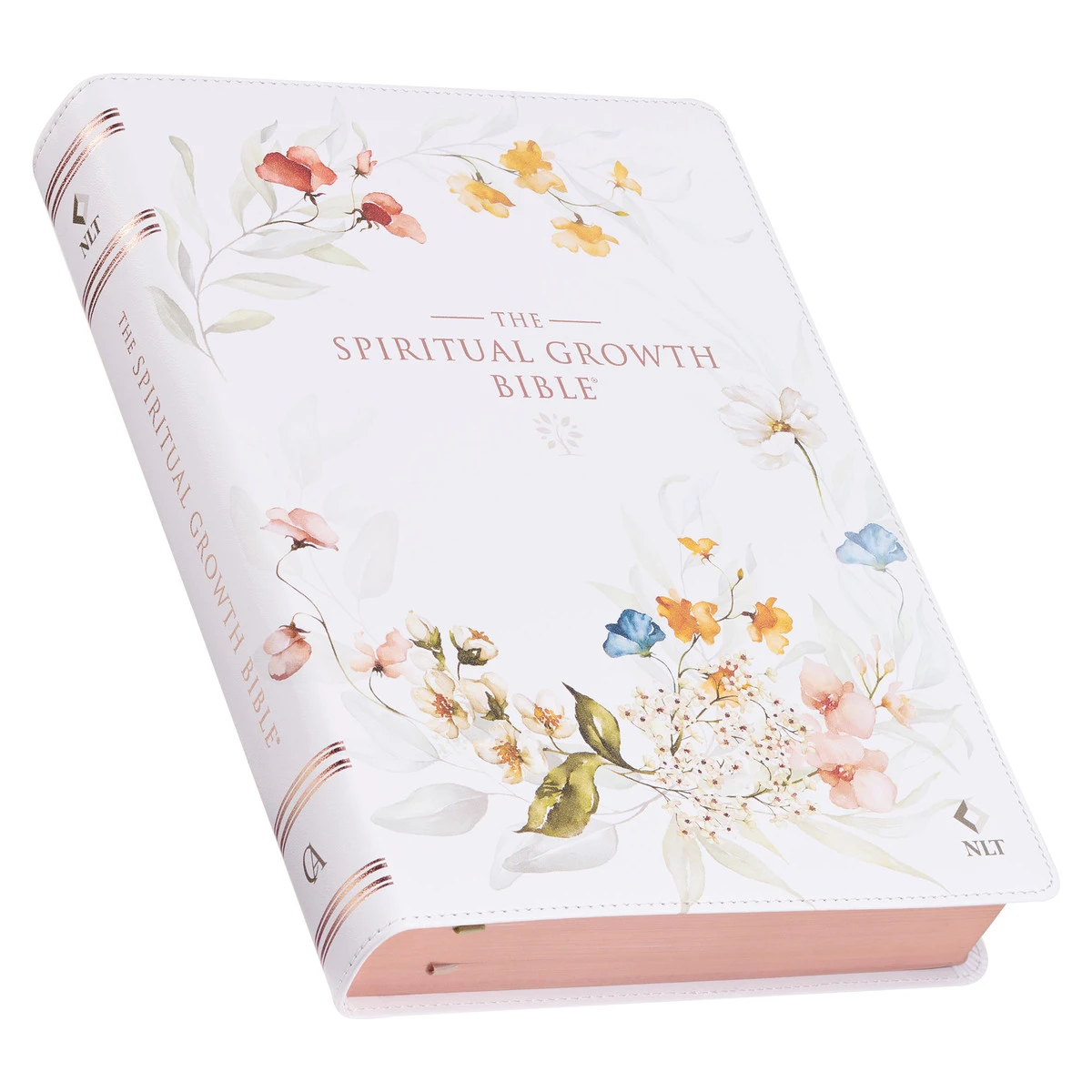 NLT Cream-colored Floral Faux Leather Spiritual Growth Bible 4 NLT Cream-colored Floral Faux Leather Spiritual Growth Bible - Image 2