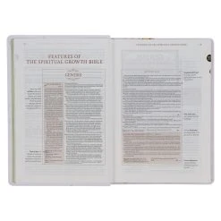 NLT Cream-colored Floral Faux Leather Spiritual Growth Bible 10 NLT Cream-colored Floral Faux Leather Spiritual Growth Bible -Books-Bible 212 0204 2