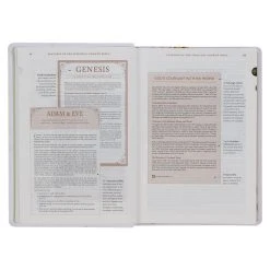 NLT Cream-colored Floral Faux Leather Spiritual Growth Bible 11 NLT Cream-colored Floral Faux Leather Spiritual Growth Bible -Books-Bible 212 0204 3