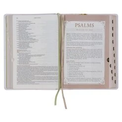 NLT Cream-colored Floral Faux Leather Spiritual Growth Bible 12 NLT Cream-colored Floral Faux Leather Spiritual Growth Bible -Books-Bible 212 0204 4