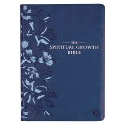 NLT Navy Blue Faux Leather Spiritual Growth Bible