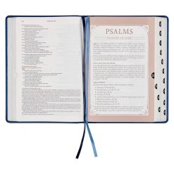 NLT Navy Blue Faux Leather Spiritual Growth Bible -Books-Bible 212 0205 4 2