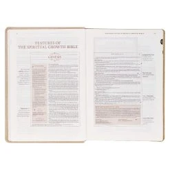 NLT Pearlescent Taupe Faux Leather Spiritual Growth Bible -Books-Bible 212 0207 4