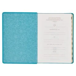 NLT Teal Faux Leather Spiritual Growth Bible -Books-Bible 212 0208 3