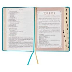 NLT Teal Faux Leather Spiritual Growth Bible -Books-Bible 212 0208 5