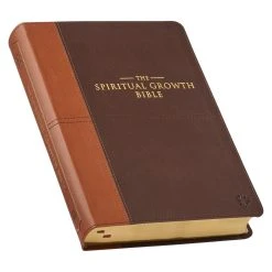 NLT Two-tone Espresso And Toffee Brown Faux Leather Spiritual Growth Bible -Books-Bible 212 0209 2 1