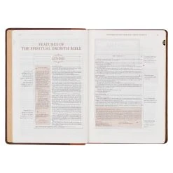 NLT Two-tone Espresso And Toffee Brown Faux Leather Spiritual Growth Bible -Books-Bible 212 0209 4